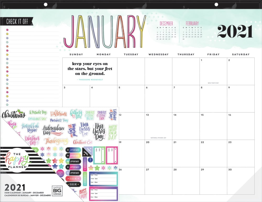Gehoorzaamheid Wegversperring lichtgewicht Me & My Big Ideas The Happy Planner Desk Calendar - Walmart.com