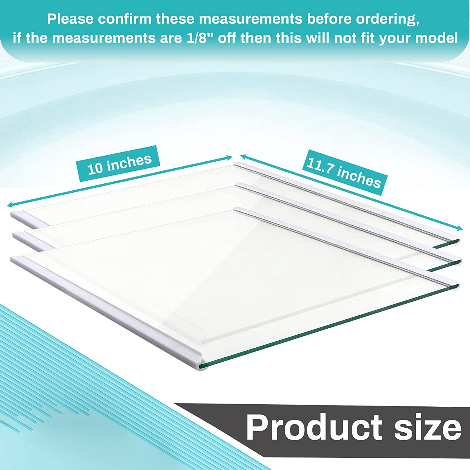Upgraded W11130203 Freezer Shelf, 11.7" X 10" Compatible with Refrigerator WRS571CIHZ WRS571CIHZ04 WRS571CIHZ01 Freezer Shelf, Replacement W10773887 PS12347522 4545866