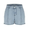 thumbnail image 6 of Women High Waisted Star Patchwork Denim Shorts Stretchy Raw Hem Jean Shorts Y2K Casual Summer Distressed Hot Pants 2025 Trendy Streetwear, 6 of 8