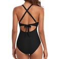 thumbnail image 2 of Traje De Baño De Una Pieza Traje De Baño De Una Pieza Traje de baño de una pieza Push Up para mujer Traje de baño de retazos de color en contraste (S Negro), 2 of 8