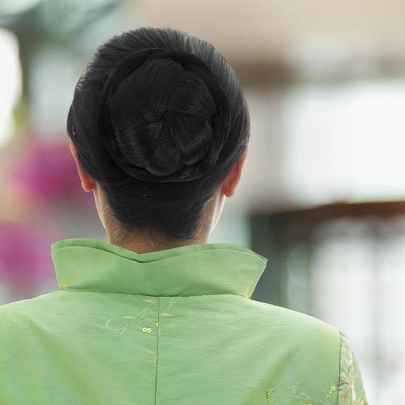 Pretyzoom Chignon Hair Pieces for Women Fake Bun Black 1Pack for Travel Outing Styling