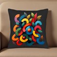thumbnail image 5 of Vibrant Abstract Throw Pillow Covers 18x18in Set of 2 - Colorful Circular Shapes & Leaves for Couch Bed Car, 5 of 8