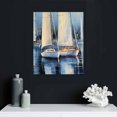thumbnail image 4 of Creowell Framed canvas wall art for living room bathroom bedroom Wall Art Decor Ocean landscape sailboat abstract Canvas painting Ready to Hang Office Home Decor sea poster Pictures 16x20 in/12x16 in, 4 of 4