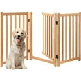 Freestanding Dog Gate24 Solid Oak Wood Wooden Pet Gate with Door Walk