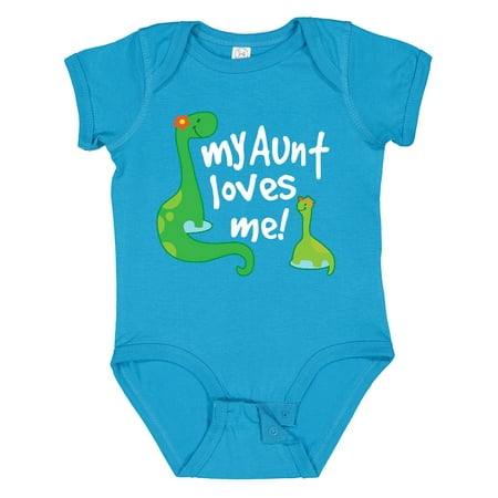 

Inktastic My Aunt Loves Me Dinosaur Nephew Gift Baby Boy Bodysuit