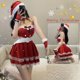 thumbnail image 4 of AniLV - Vestido de Papá Noel navideño con escote halter y espalda descubierta, con copos de nieve, uniforme cálido de felpa, disfraces de cosplay, 4 of 5
