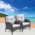 thumbnail image 3 of POCASSY Wicker Rattan Patio Chairs Outdoor Lounge Chairs for Outside Porch - Set of 2, Beige, 3 of 6