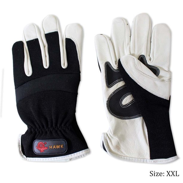 toolusa Men's White Leather Gloves, XXL (Hawk GL95335) Walmart