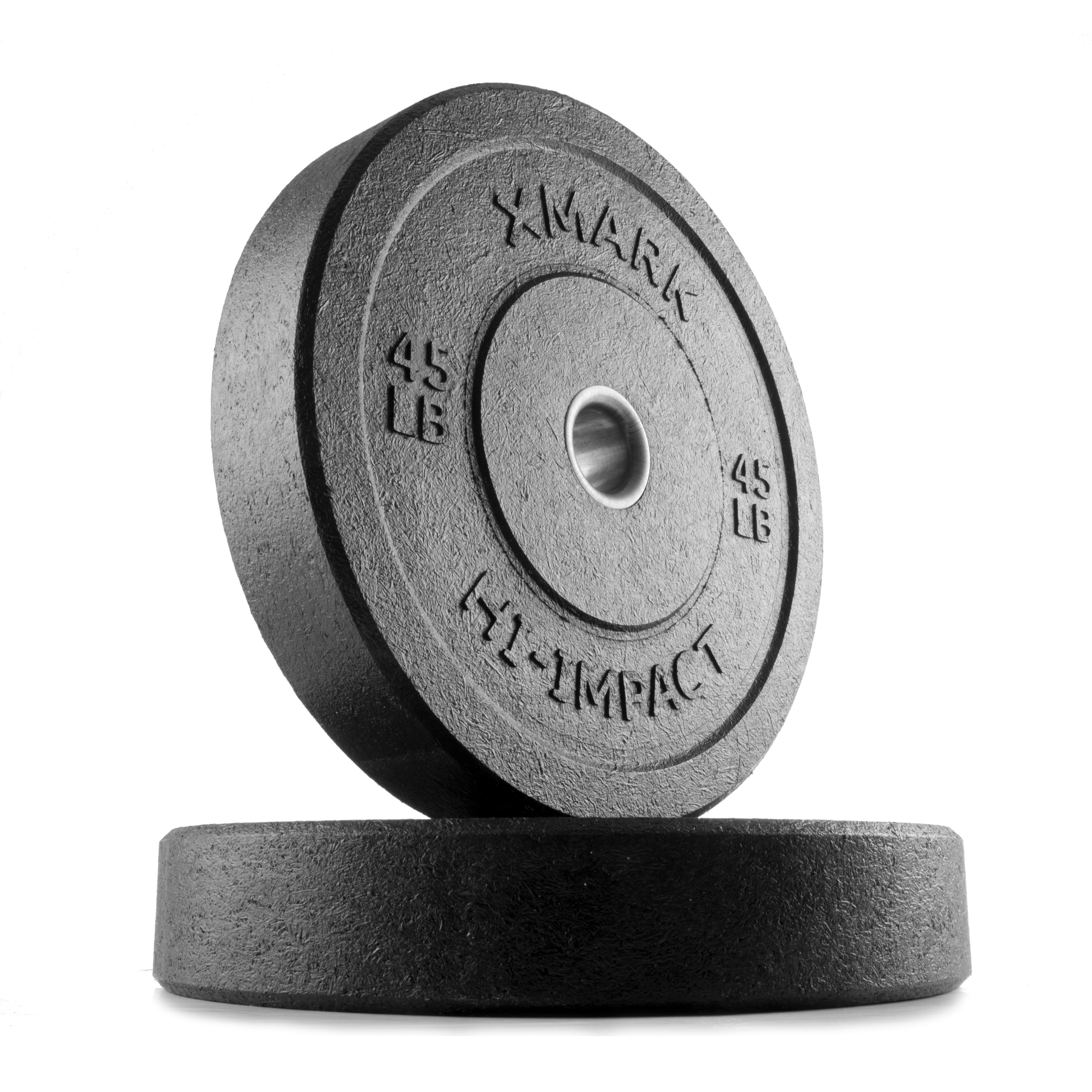 XMark HIIMPACT Olympic Bumper, 45 lb. Pair Weight Plates, Virtually