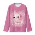 thumbnail image 6 of Jiueut Pink Axolotl Long Sleeve Shirt for Girls 5-6t Kids Crew Neck Top for Toddler Girls Kawaii Graphic Tees for School Lightweight Tshirt for Active Fall Clothes Gifts for Holiday, 6 of 7