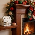 thumbnail image 6 of RuiJiao White Ceramic Christmas House Decoration with Cut-Out Windows, Handcrafted Porcelain Village Ornament for LED Light Display Festive Mantel Decor, 6 of 8