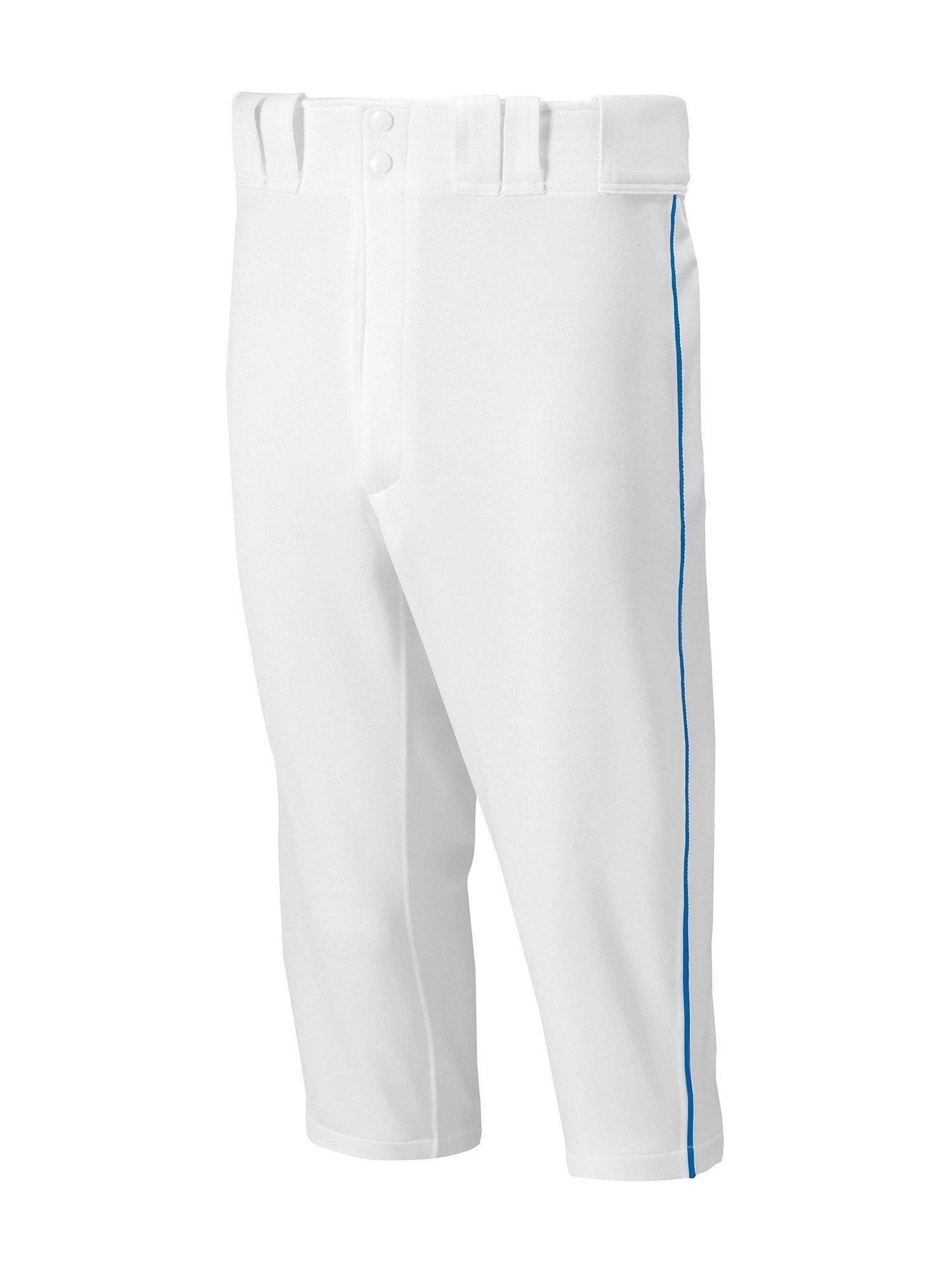 Mizuno Men's Premier Short Piped Baseball Pant White/Black XS