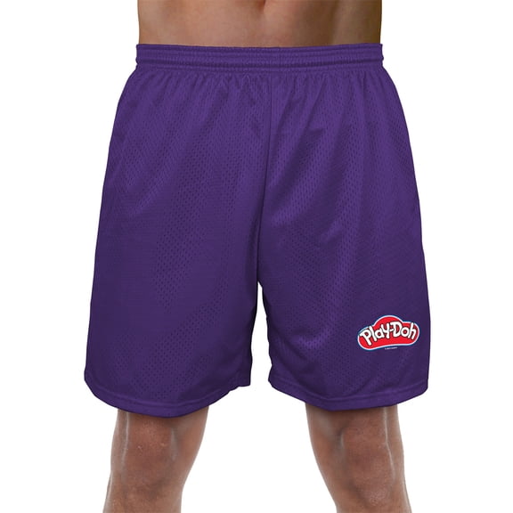 Play-Doh Logo Mens Lined Mesh Shorts, Purple, Small