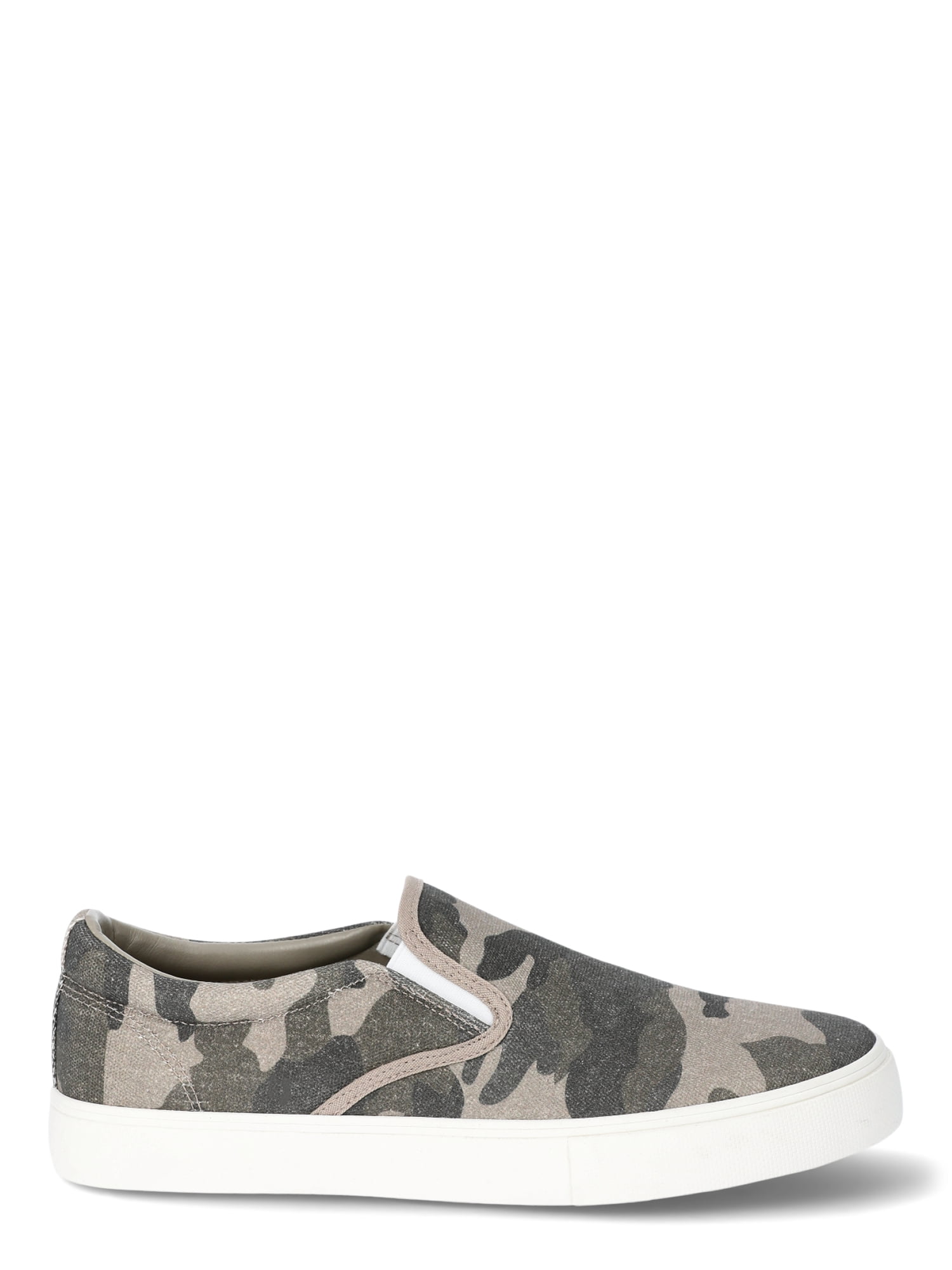 No Boundaries Twin Gore Canvas Slip On Sneakers, Wide Width Available, Women's