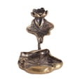 thumbnail image 4 of Quemador de incienso de reflujo de hoja de loto Bandeja de hoja de loto Cascada Centros de mesa de latón Artesanías Titular de incienso Artesanía Soledad Quemador de Inciensos, 4 of 9