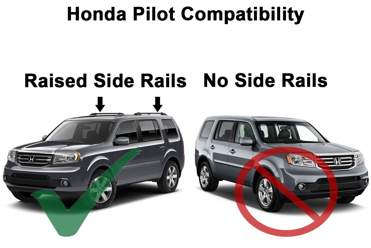 BRIGHTLINES Roof Rack Crossbars Replacement for Honda Pilot 2009-2015 for Kayak Luggage Ski Bike Carrier, a Set of 2pcs, Black Aluminum Top Cargo Rack