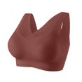 thumbnail image 5 of WCJM Coffee See Through Panty Bra Yoga Bras for Women No Padding with Adjustable Back Hooks V-Neck Basic Wireless Racerback Bra Low Support Workout Sports Bra, 5 of 5