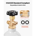 thumbnail image 5 of VEVOR CO2 Tank, 2.5 lbs New Aluminum Alloy Cylinder, CO2 Air Tank with Light Gray Spray Coating, CGA320 Valve & Adjustable Pressure, DOT Approved Cylinder for Draft Beer Dispensing and Soda Maker, 5 of 9