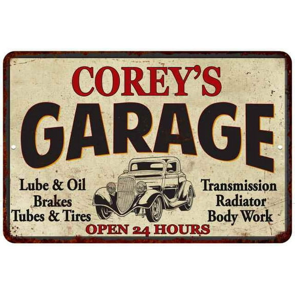 COREY'S Garage Man Cave Metal Sign Decor 8x12 208120014185