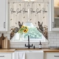 thumbnail image 6 of Rabbits Pine Cone Swag Valances for Windows 2 Pack, Kitchen Window Curtains 36 Inch Length, Sweet Home Texture Rustic Leaf Retro Beige Privacy Swag Curtains for Living Room/Bathroom 36"x36", 6 of 8