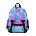 thumbnail image 3 of Butterfly and Daisy Purple Pattern Cute School Backpack Bag for School with Padded Back and Adjustable Shoulder Straps 15.25"x11.5"x5.25", 3 of 5