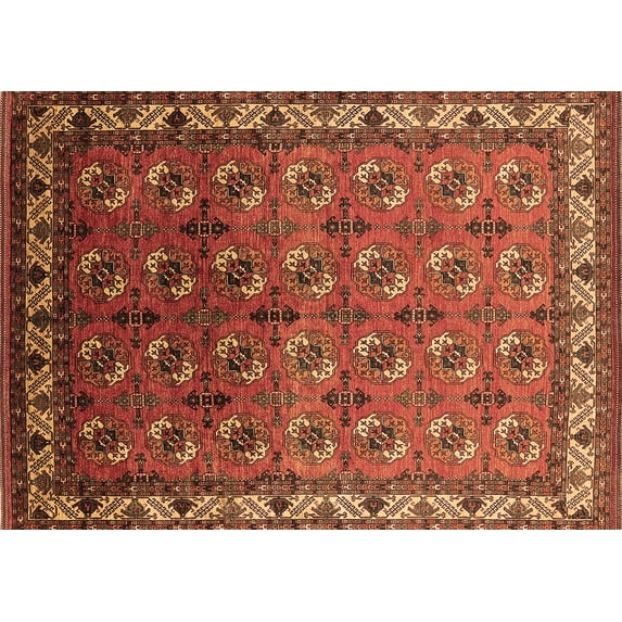 Ahgly Company Indoor Rectangle Oriental Brown Industrial Area Rugs, 6' x 9'