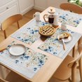 thumbnail image 5 of Blue Flowers Placemats Set of 6, Leaf Watercolor Wildflowers Plants Wood Grain Non-Slip Place Mats Washable Table Mats for Kitchen Dining Table Decorations Indoor/Outdoor, 5 of 9