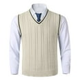 thumbnail image 2 of YMNXA Mens Sweaters Vest Sleeveless V Neck Solid Color Knitted Comfortable Slim Fit Top For Casual Daily Wear Khaki Xxxl, 2 of 8