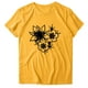 thumbnail image 3 of Gibobby Casual Playera de Manga Corta para Mujer Mujeres Casual Impresión Manga Corta Cuello Redondo Camiseta Suelta Blusa Tops(Amarillo,M), 3 of 4