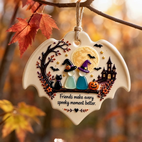 Halloween Decoration for Home Indoor Outdoor Clearance Under $15.00! 2D Halloween Acrylic Ornament Hanging Sign Make Every Spooky Better Decor Front Door Wall Home Halloween Party Decor