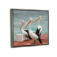 thumbnail image 3 of Stupell Industries Pelican Trio Port Dock Graphic Art Luster Gray Floating Framed Canvas Print Wall Art, Design by Ziwei Li, 3 of 6
