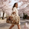 thumbnail image 5 of Taicans 18 Inch Highland Cow Handbag Embroidered Quilted Travel Tote for Everyday Use,Shopping or Weekend Getaways,Cute Floral Accent Design,Lightweight Polyester,Unique Gift for Farm Pet Lovers, 5 of 8