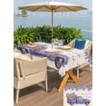 thumbnail image 5 of Outdoor Tablecloth with Umbrella Hole for Patio/Picnic/Party/Camping, Purple Lavender Waterproof Table Cloth Rectangle Table Cover Washable, Spring Floral Flowers Truck Farmhouse Beige (54"x 80"), 5 of 8
