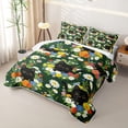 thumbnail image 3 of jejeloiu Colorful Wildflower Garden Twin Quilt Set Kids,Watercolor Floral Black Cat Twin Coverlet Set For Girls,2pcs, 3 of 7