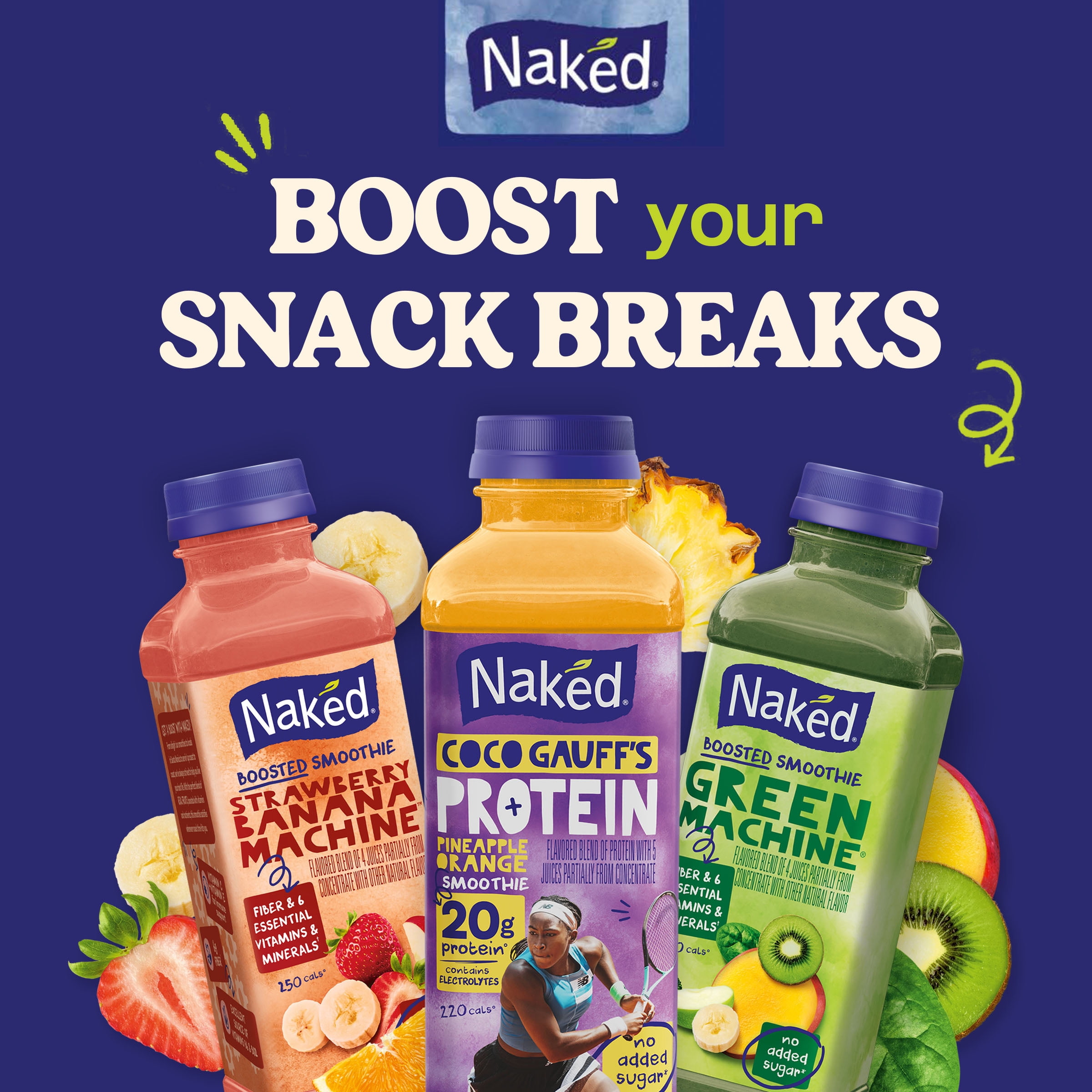 Naked Juice Protein Double Berry Fruit Flavored Juice Smoothie Blend, 15.2 fl oz