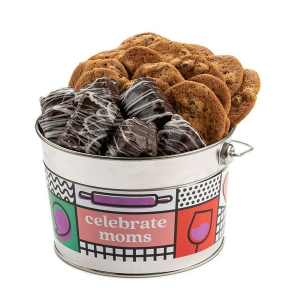 From You Flowers - Crispy Cookies & Chocolate Brownies Bucket for Mom for Birthday, Anniversary, Get Well, Congratulations, Thank You, All Occasions