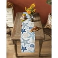thumbnail image 5 of Ldtrchee Blue Starfish Coastal Table Runner 70 Inches, Summer Beach Nautical Coral Sea Bed Runner Dresser Scarves Tabletop for Indoor Outdoor Parties/Ceremony/Banquet, 13" x 70", 5 of 8