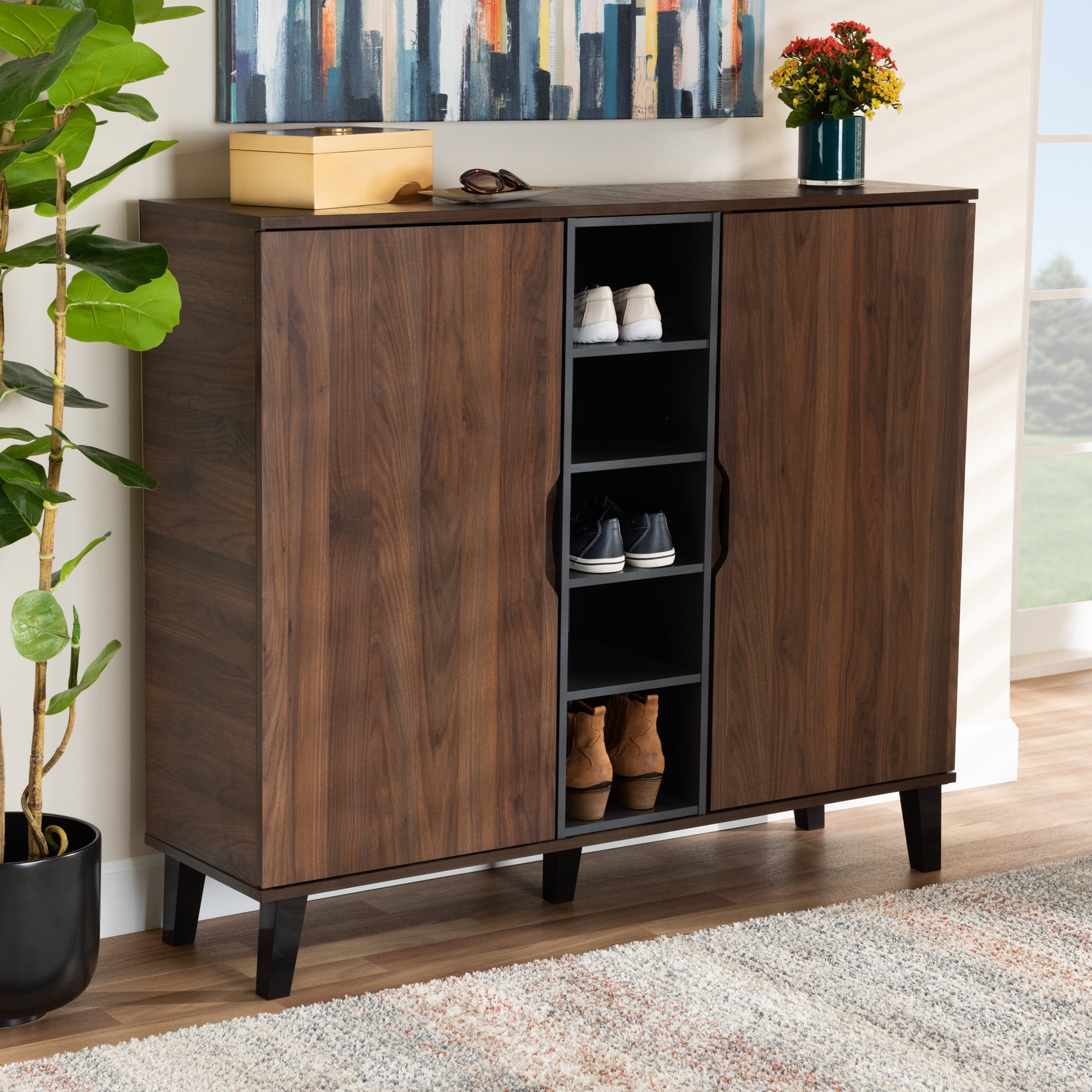 Amazon.com: Baxton Studio SC865512-Dirty Oak Shoe Storage