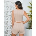 thumbnail image 4 of Women 2 Piece Outfits Sleeveless Tank Crop Top and Drawstring Shorts Sets, 4 of 5