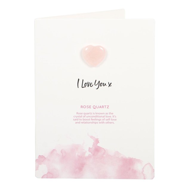 Something Different - Tarjeta de Felicitación de Cuarzo Rosa I Love You Diseño Corazón (Blanco, Negro, Rosa)