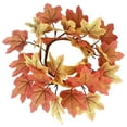 thumbnail image 1 of Fall Candle Rings Thanksgiving Day Candle Ring Candle Holder With Maple Leaves Wreath Mini Autumn Wreath Maple Leaves Candle Ring For Fall Home Table Decoration Centerpi, 1 of 6