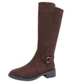 thumbnail image 2 of Yeahitch Women Boots Mid Calf Zippers Womens Winter Boots Round Toe Chunky Heel Warm Comfortable Tall Boots, 2 of 7