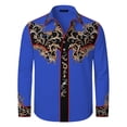 thumbnail image 4 of LIIPEE Western Cowboy Floral Graphic Shirt For Men Long Sleeve Turn Down Collar Button Up Shirts Male Comfortable Breathable Tops,XXL, 4 of 4