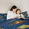 thumbnail image 6 of Manfei Cartoon Pike Fish Bedding Comforter Set for Child, Hunting and Fishing Twin Comforter Sets, Fishhook Reversible Bedding Set, Lightweight Room Decor, 2pcs, 6 of 9
