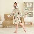 thumbnail image 4 of FORMRS Niños Bathrobe Unisex Hooded Robe Soft Plush Pajamas Sleepwear, Size 2-3T, Red Floral Pattern, 4 of 7