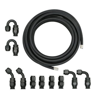 Urbanest 10FT 6AN Nylon Braided Fuel Line Kit with Oil/Gas/Fuel Hose End  Fittings Adapters 