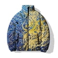 thumbnail image 3 of Abrigos de invierno para hombre, chaqueta de algodón holgada de moda, ropa de algodón con estampado oscuro y equilibrado, ropa de calle Harajuku, abrigo para hombre, 3 of 4