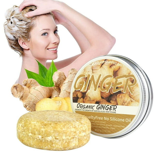 Ginger Hair Regrowth Shampoo Bar, Natural Organic Anti Hair Loss Ginger