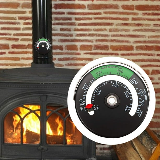 Thermomètre poêle tuyau guide d'operation indique zone de surchauffe.