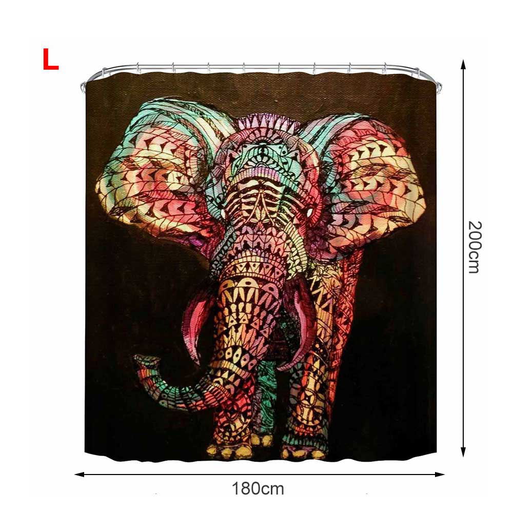 3d Print Shower Curtain Spray The Water, Elephant Print Shower Curtain